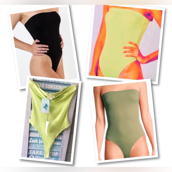 Cotton Candy LA ribbed strapless thong bodysuit NEW with tags size large. Re $39 - Picture 9 of 15